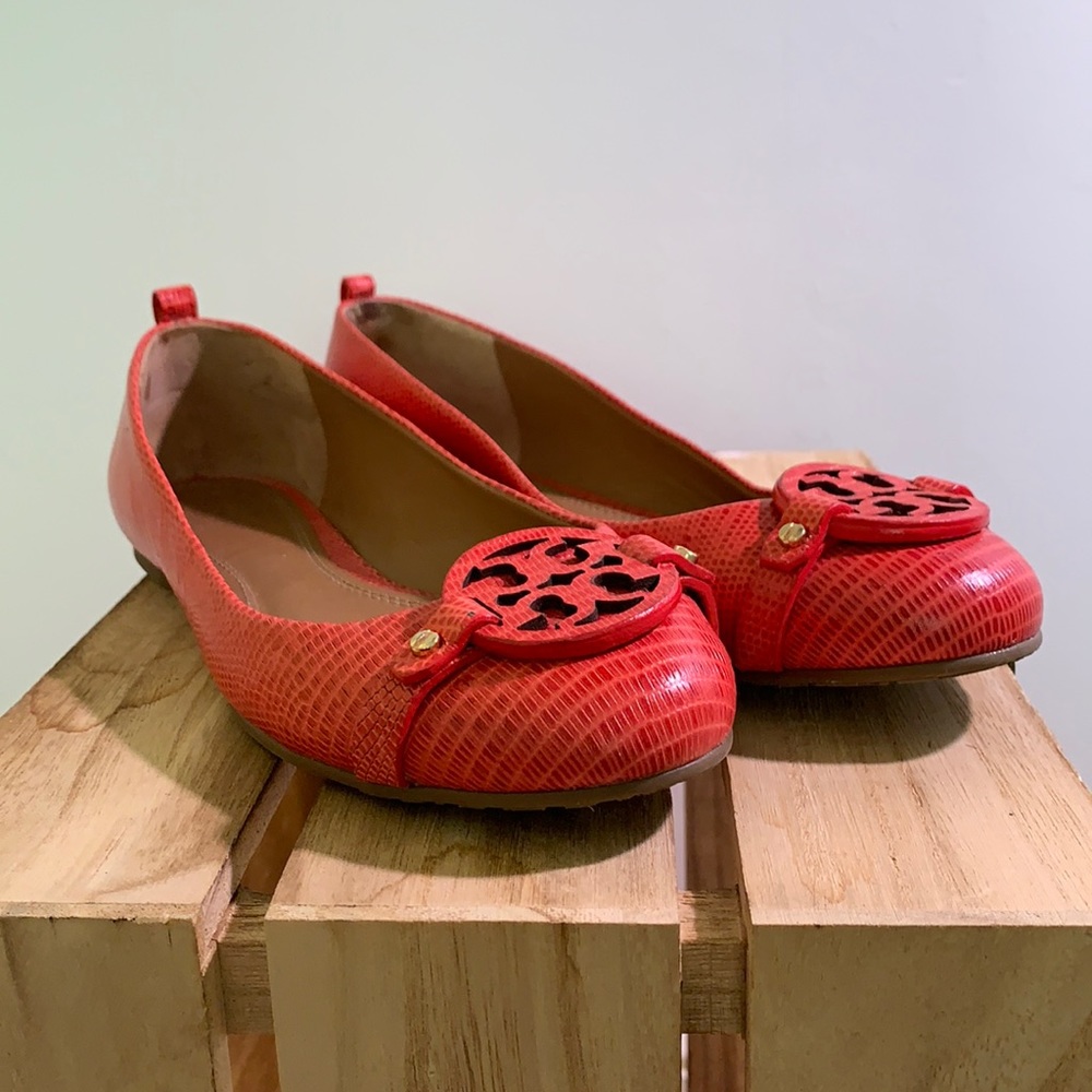 Tory Burch Melon Mini Miller Lizard Print Leather